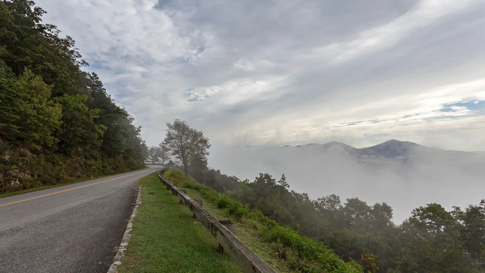 Clouds over the Blue Ridge Mountains along the Blue Ridge Parkway in Virginia.